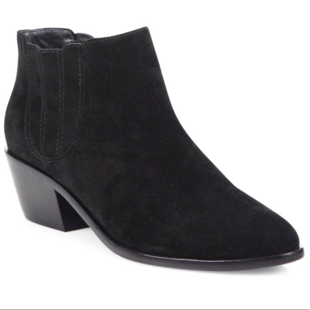 Joie Suede Booties Pull On Style Black Sz 9.5